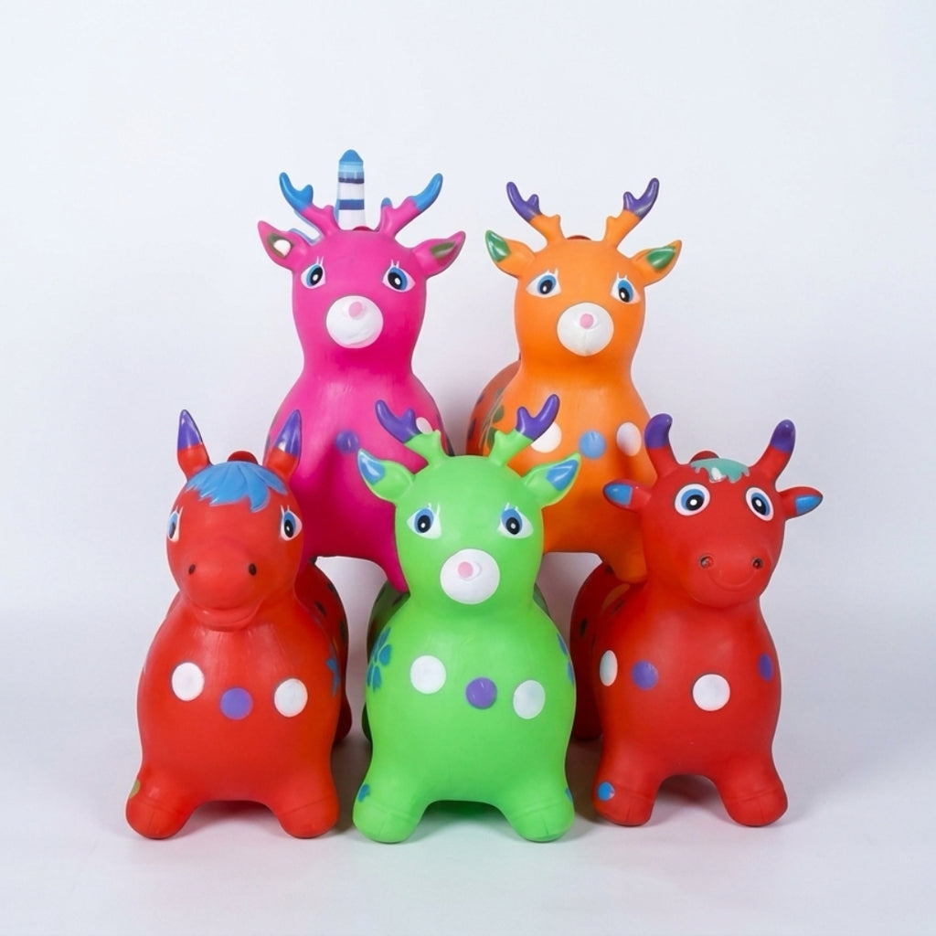 Colorful Inflatable & Soft Rubber Jumping Ride-On Animal Toy - Model RH02