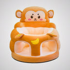 Soft Infant Sit-Up Sofa Chair – Spinal Support & Anti-Fall High-Back Design | Cute Monkey Seat