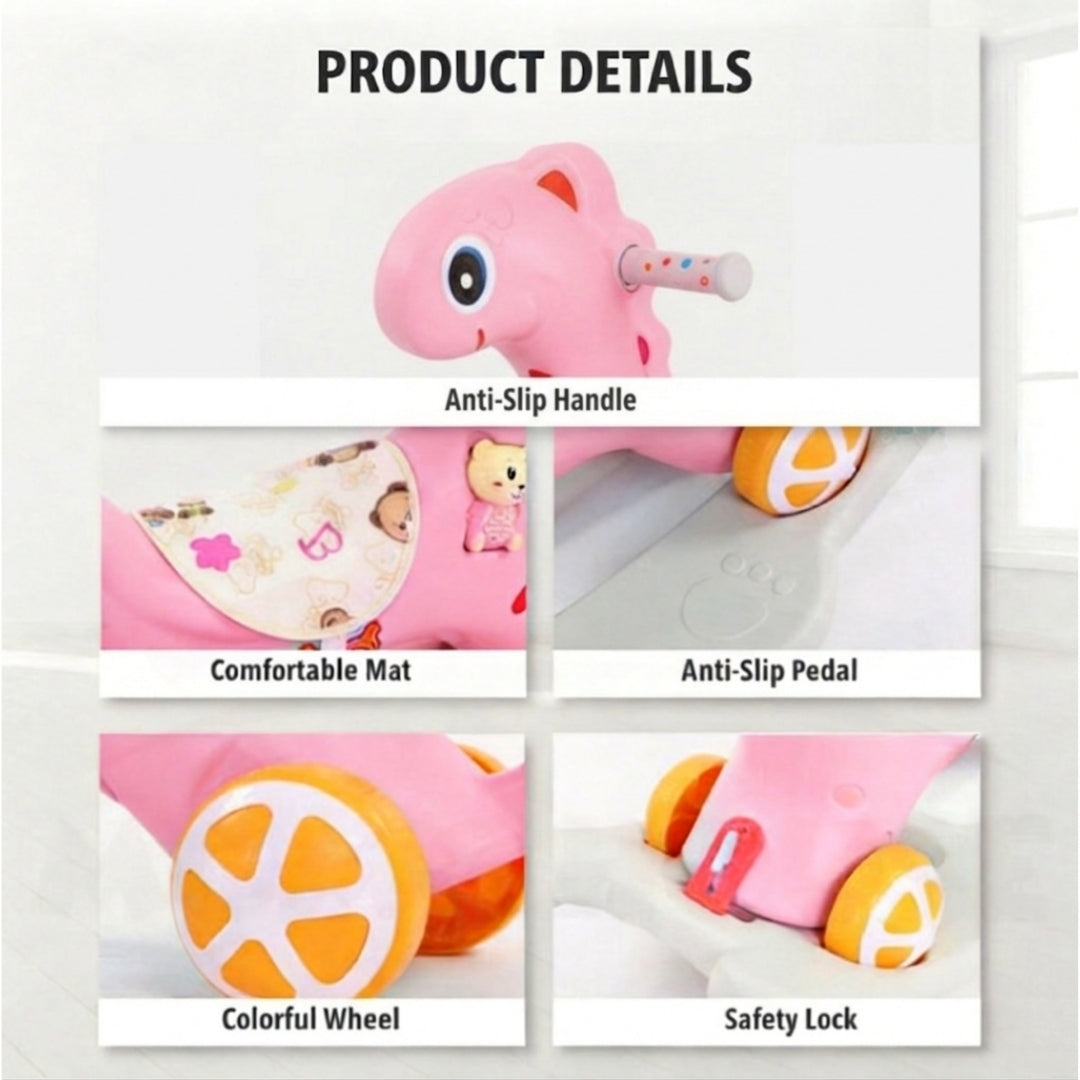 2-in-1 Kids Rocking Horse & Ride-On Horse - Musical Activity Toy with Multifunction Features - Model XT003