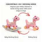 2-in-1 Kids Rocking Horse & Ride-On Horse - Musical Activity Toy with Multifunction Features - Model XT003