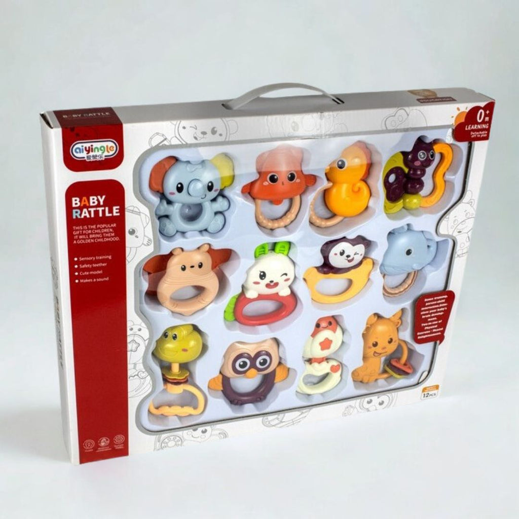 Animal-Shaped Baby Teething Toys – 12-Piece Set