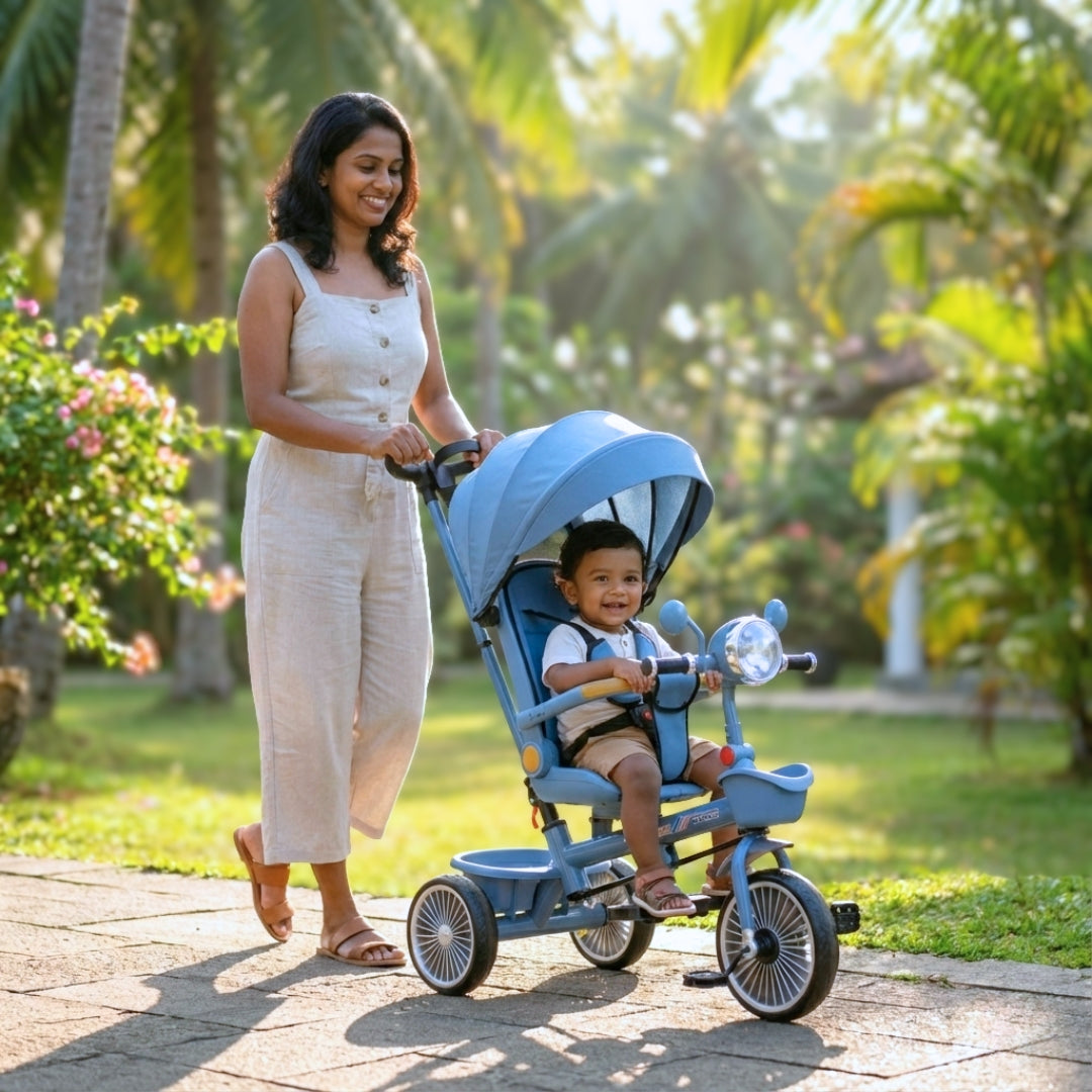Kids Tricycle With Sun Shade & Push Handle - Model TR10060