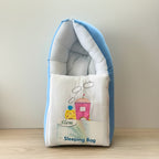 Train-Themed Sleeping Bag - Blue