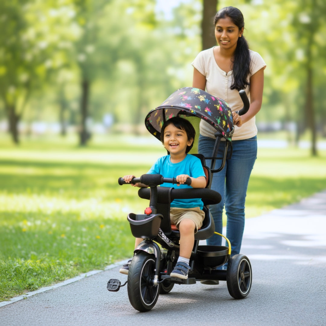 Kids Tricycle With Sun Shade & Push Handle - Model TR10057