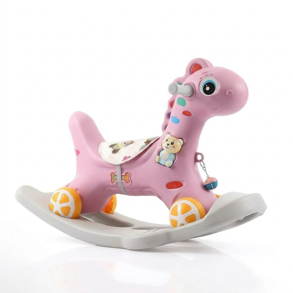 2-in-1 Kids Rocking Horse & Ride-On Horse - Musical Activity Toy with Multifunction Features - Model XT003