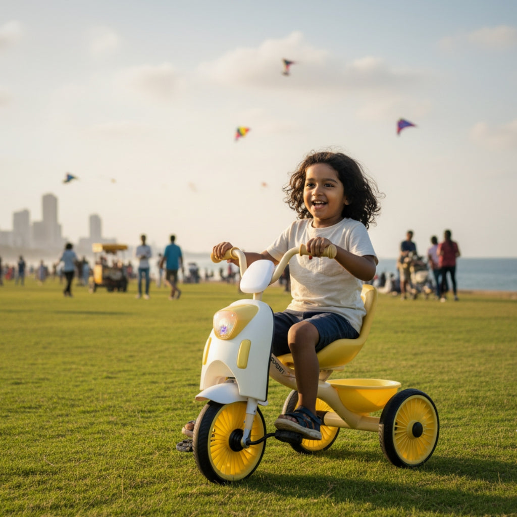 Kids Trike with Storage Basket - Model Arrow M7 - Yellow