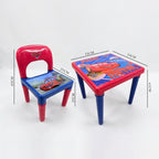 Kids Cartoon Design Plastic Study Table and Chair Set - Colorful Learning Furniture for Children