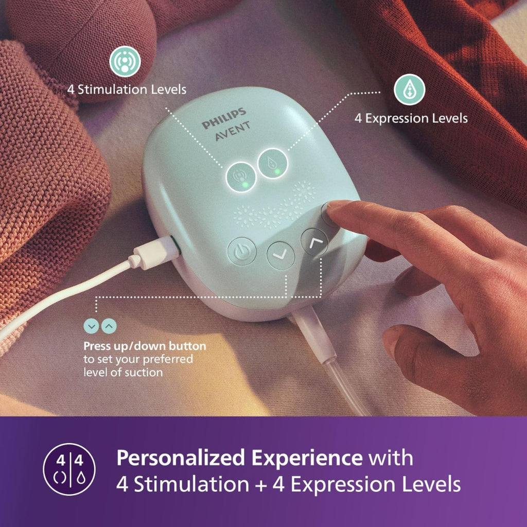 Philips Avent Essential Single Electric Breast Pump (SCF323) – 8 Modes, USB Rechargeable