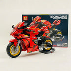 Racing Motorcycle Building Block Set - 410 Piece Construction Toy Model GT196