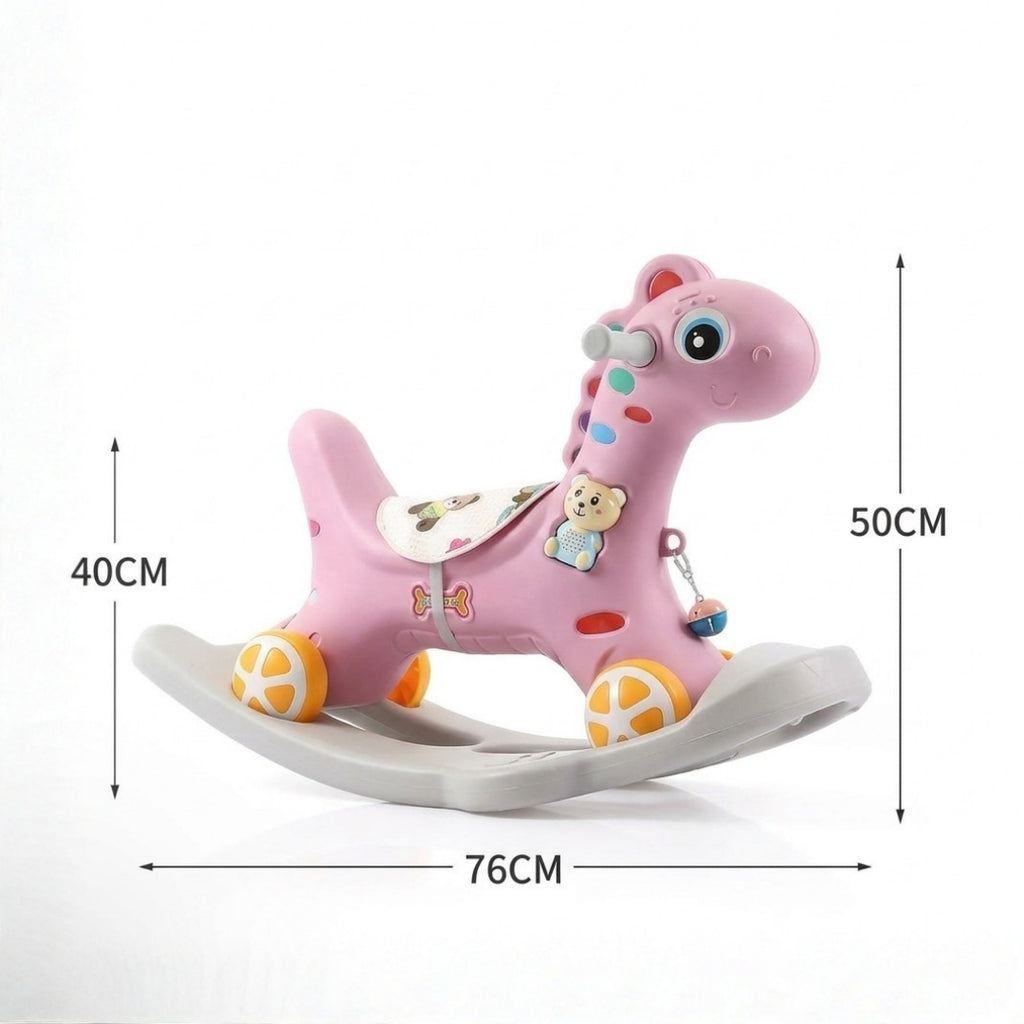 2-in-1 Kids Rocking Horse & Ride-On Horse - Musical Activity Toy with Multifunction Features - Model XT003