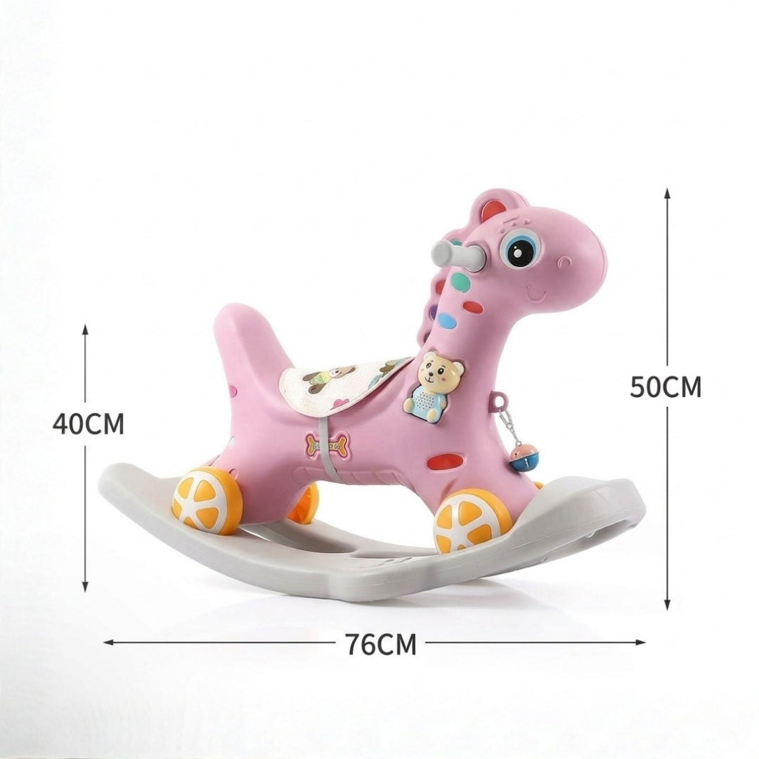 2-in-1 Kids Rocking Horse & Ride-On Horse - Musical Activity Toy with Multifunction Features - Model XT003