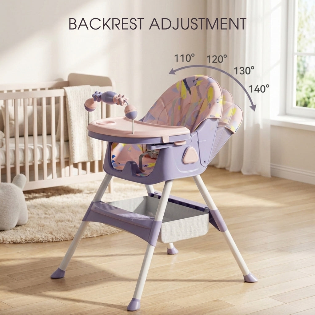Adjustable Multifunctional Foldable Baby High Chair/Baby Feeding Chair - Model H560