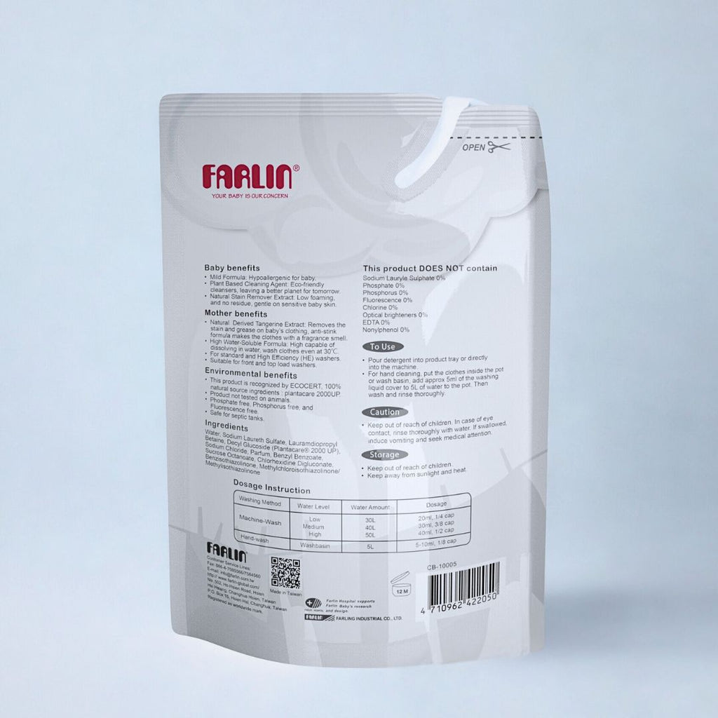 Farlin CLEAN 2.0 Baby Clothes Wash Refill Pack - 800ml
