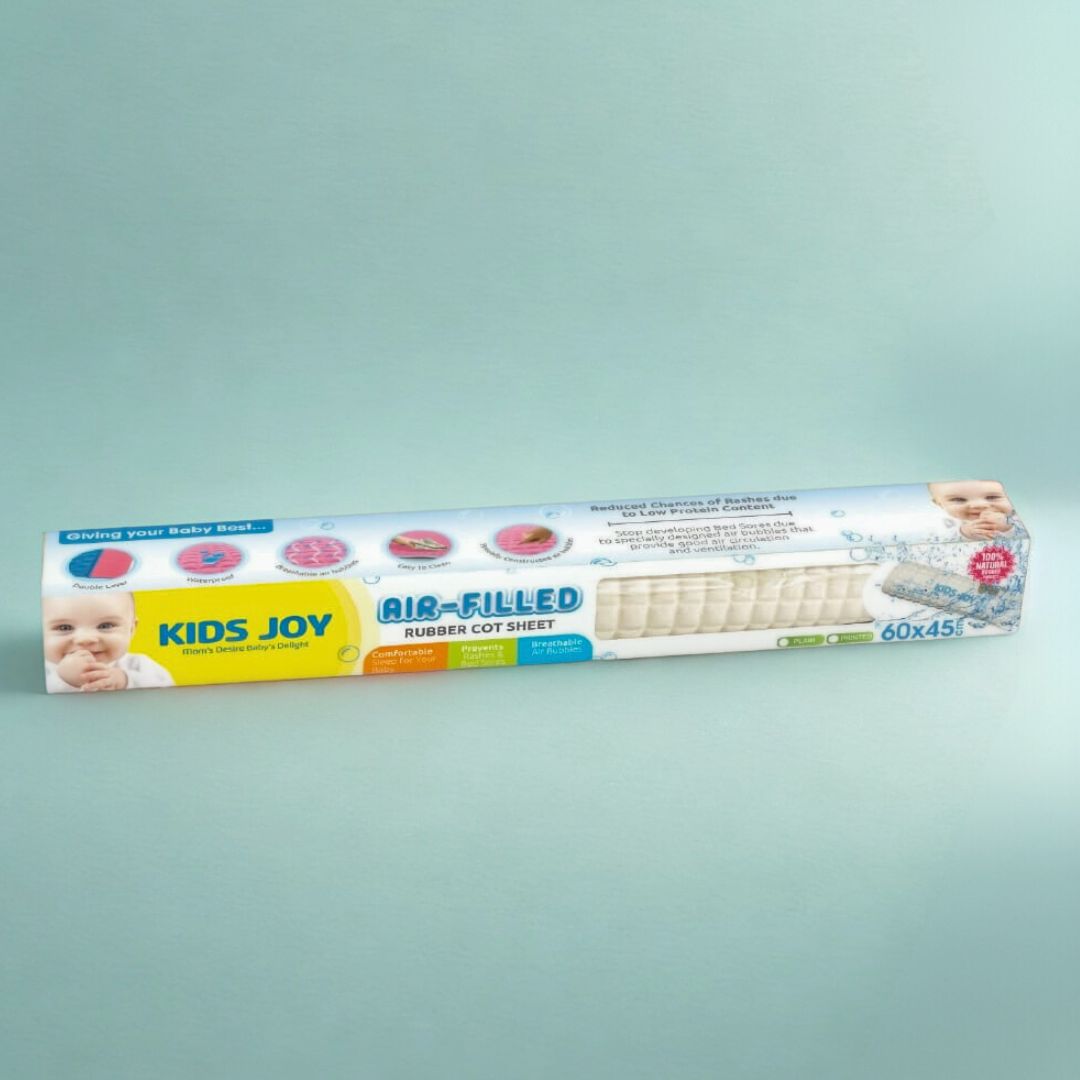 Kids Joy Air Filled Rubber Cot Sheet Printed (60 X 45)cm