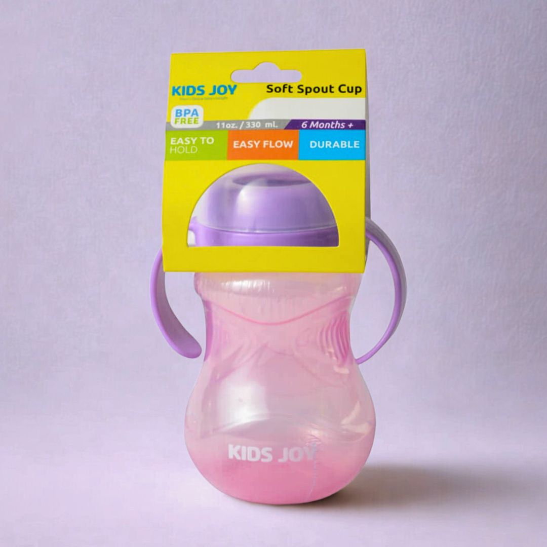 Kids Joy Soft Spout Cup With Handle 360ml - Pink